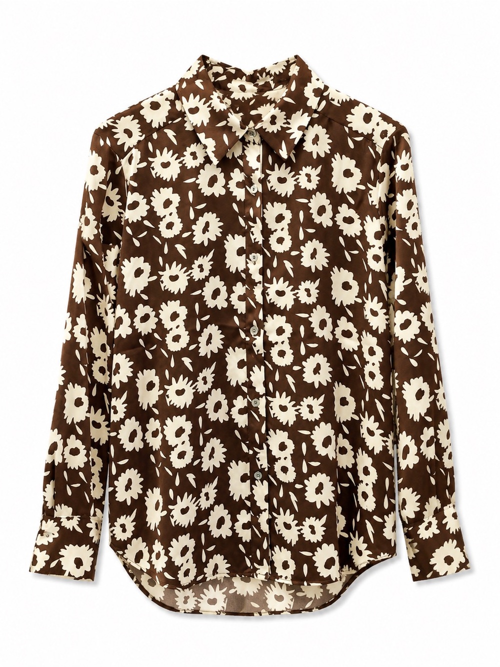 Rachel Zoe Brown Floral Button-Front Blouse